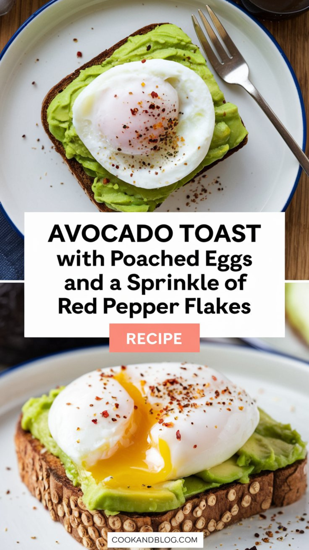 Avocado Toast with Poached Eggs and a Sprinkle of Red Pepper Flakes Recipe Avocado Toast with Poached Eggs and a Sprinkle of Red Pepper Flakes Recipe