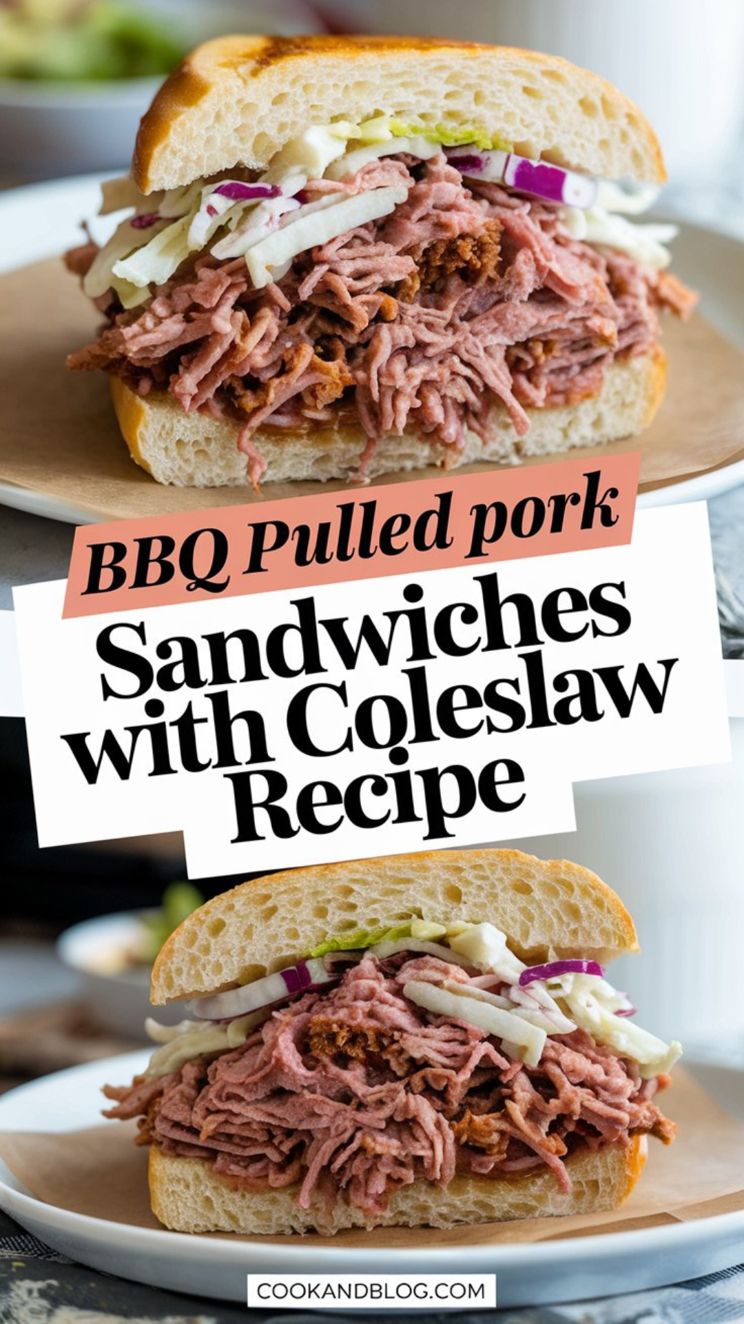 BBQ Pulled Pork Sandwiches with Coleslaw Recipe BBQ Pulled Pork Sandwiches with Coleslaw Recipe