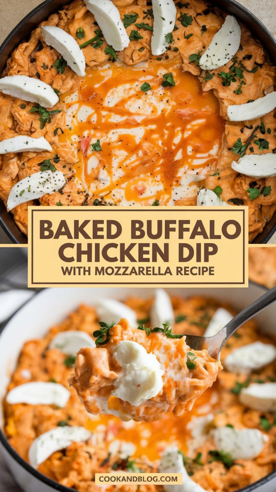 Baked Buffalo Chicken Dip with Mozzarella Recipe Baked Buffalo Chicken Dip with Mozzarella Recipe