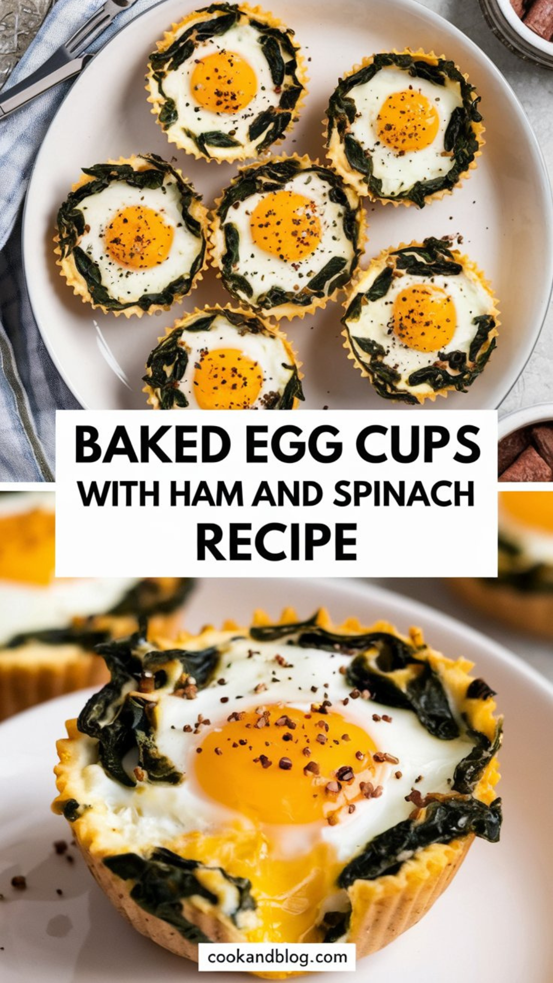 Baked Egg Cups with Ham and Spinach Recipe