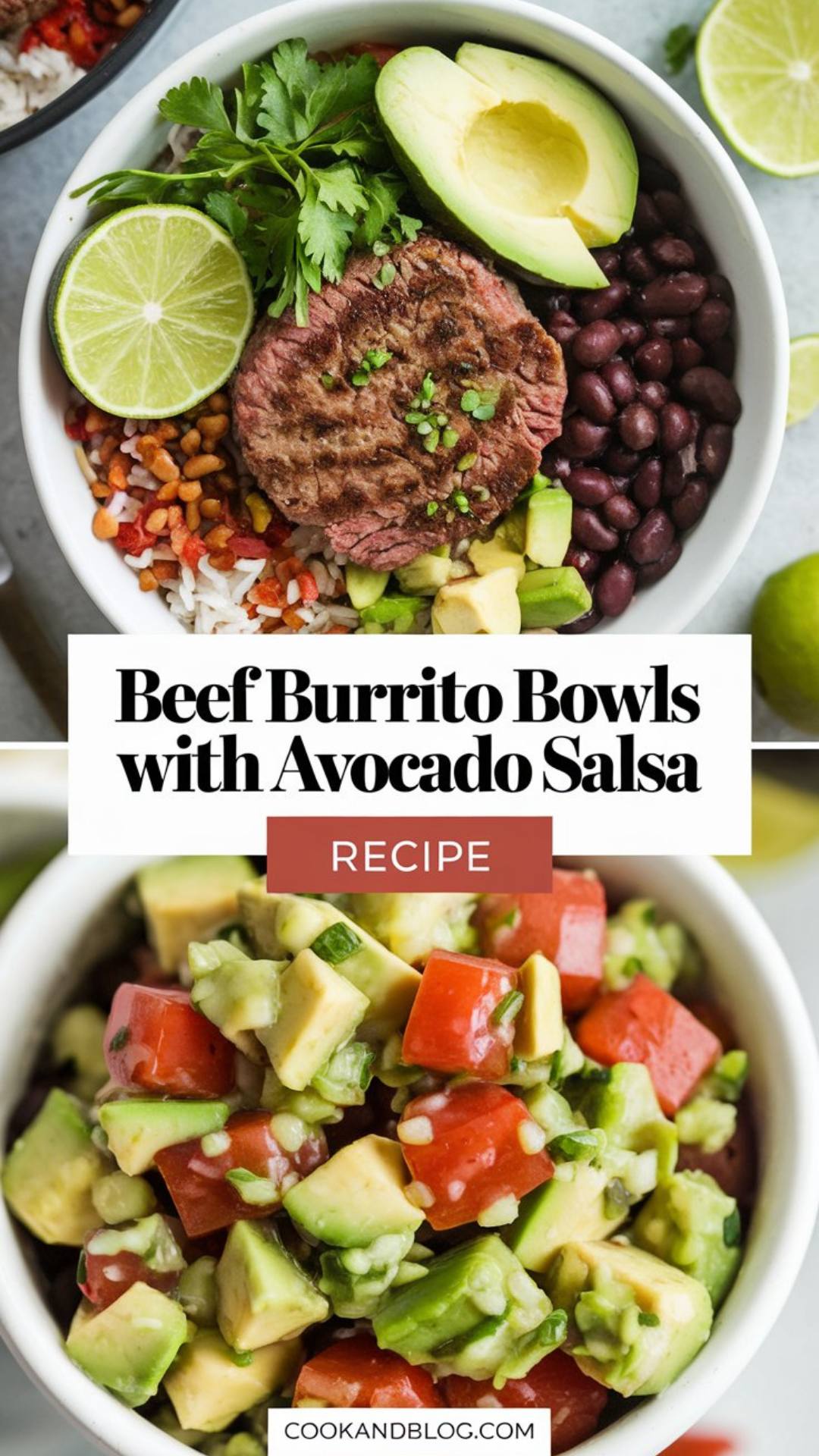 Beef Burrito Bowls with Avocado Salsa Recipe Beef Burrito Bowls with Avocado Salsa Recipe