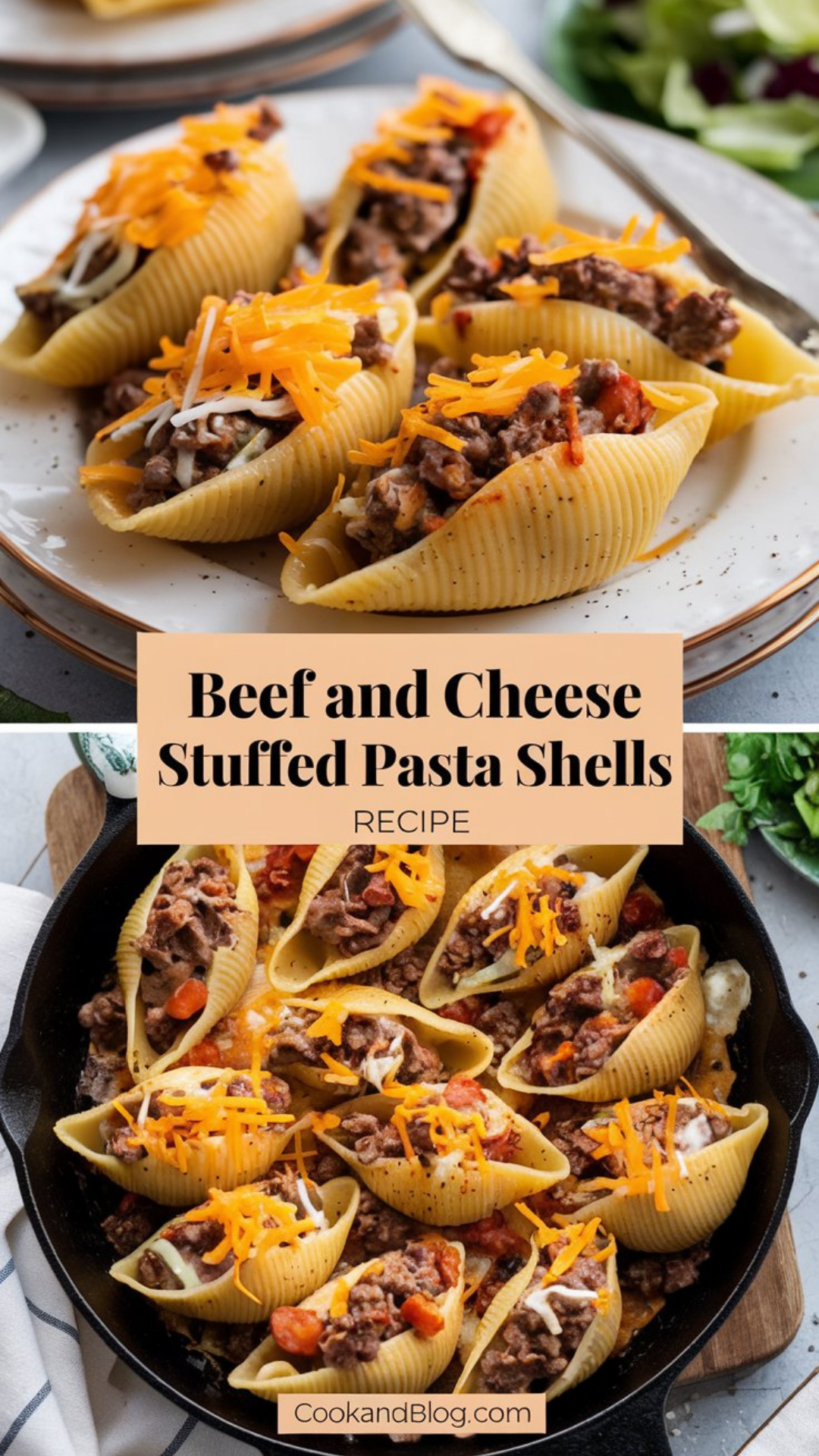 Beef and Cheese Stuffed Pasta Shells Recipe Beef and Cheese Stuffed Pasta Shells Recipe
