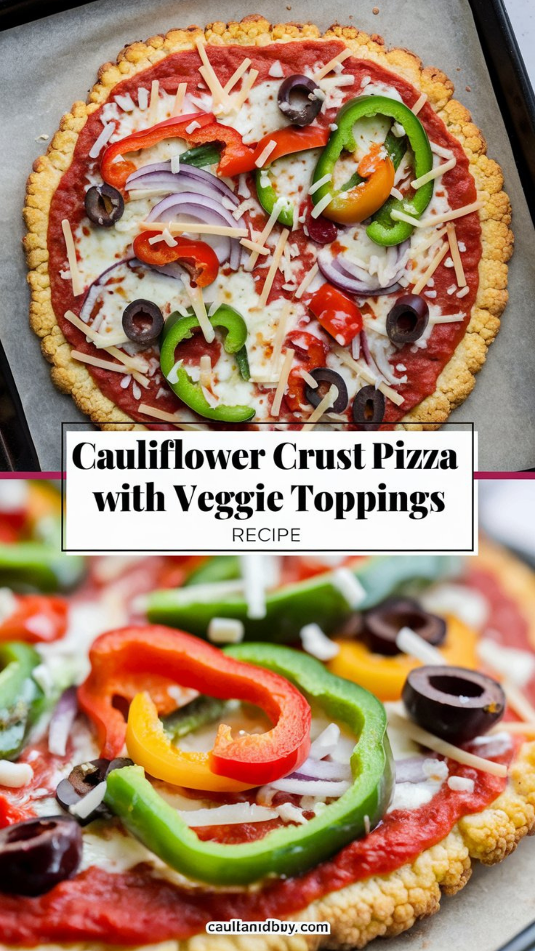 Cauliflower Crust Pizza with Veggie Toppings Recipe Cauliflower Crust Pizza with Veggie Toppings Recipe
