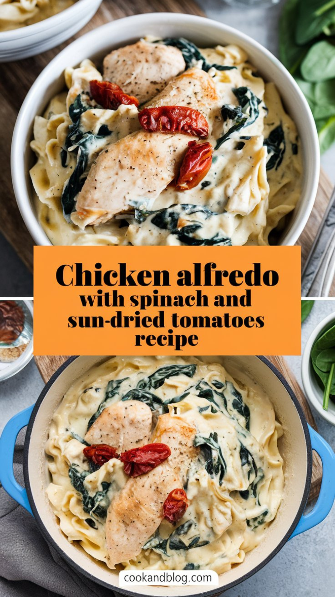 Chicken Alfredo with Spinach and Sun-Dried Tomatoes Recipe