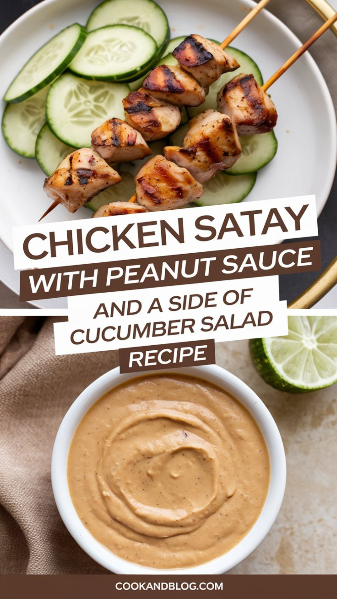 Chicken Satay with Peanut Sauce and a Side of Cucumber Salad Recipe Chicken Satay with Peanut Sauce and a Side of Cucumber Salad Recipe