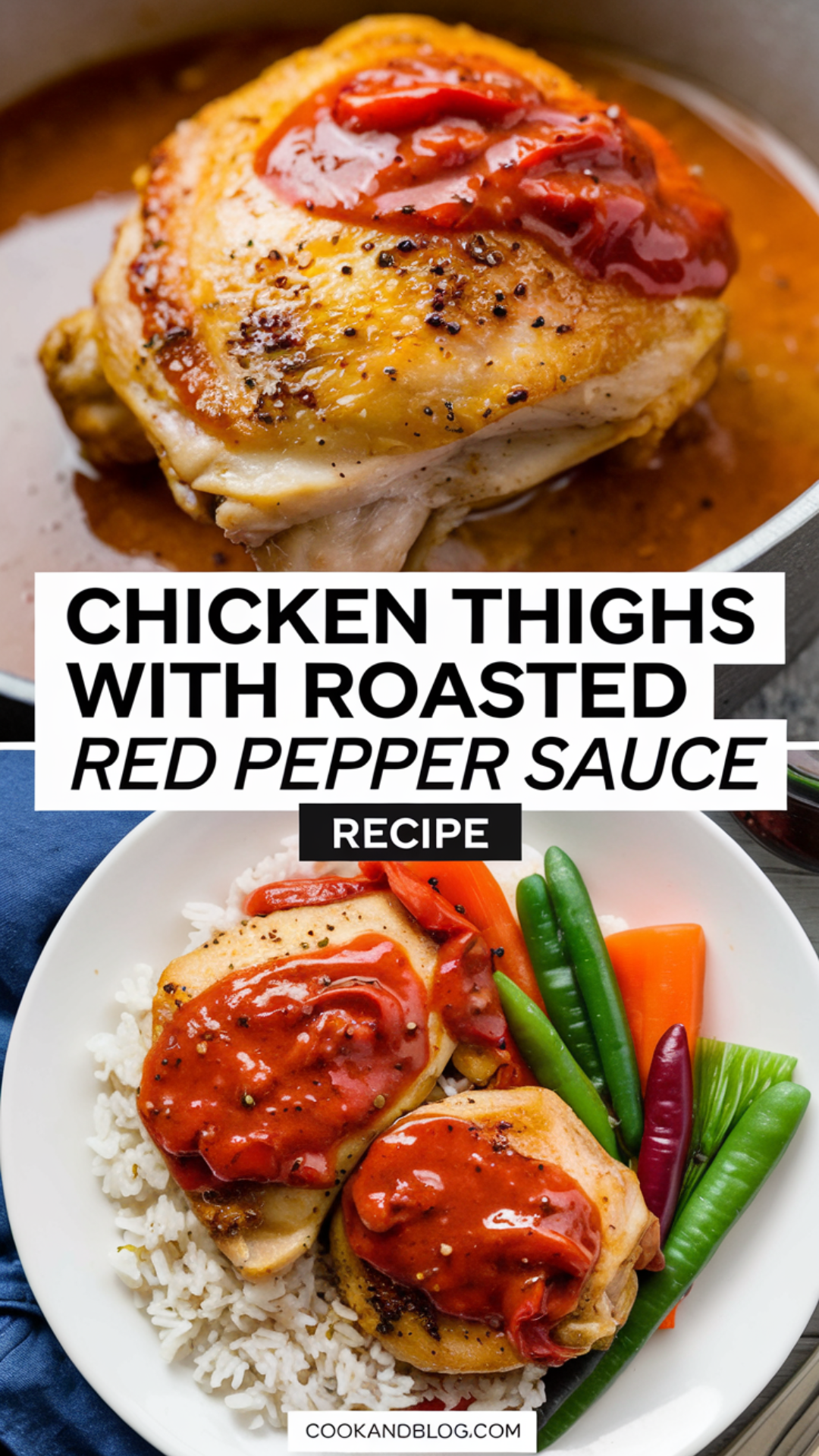 Chicken Thighs with Roasted Red Pepper Sauce Recipe Chicken Thighs with Roasted Red Pepper Sauce Recipe