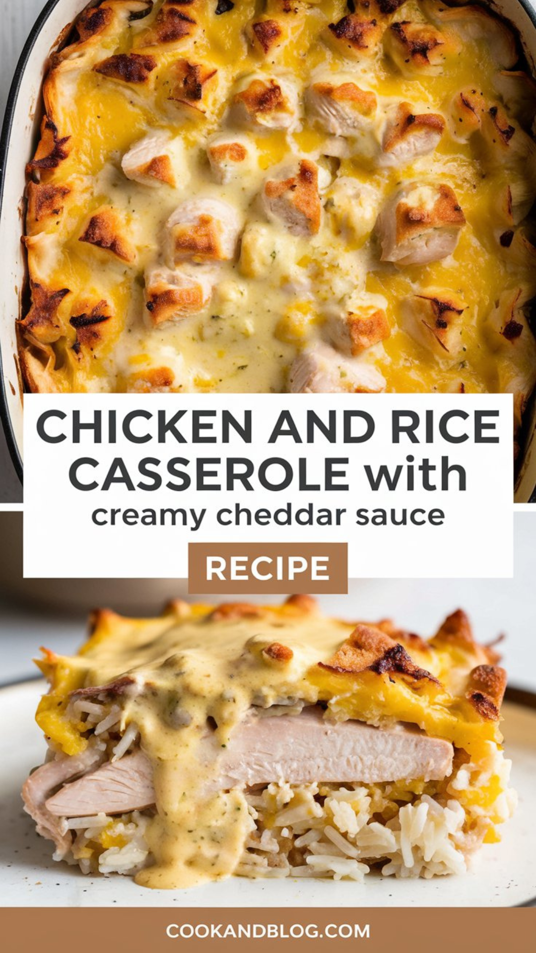 Chicken and Rice Casserole with Creamy Cheddar Sauce Recipe Chicken and Rice Casserole with Creamy Cheddar Sauce Recipe