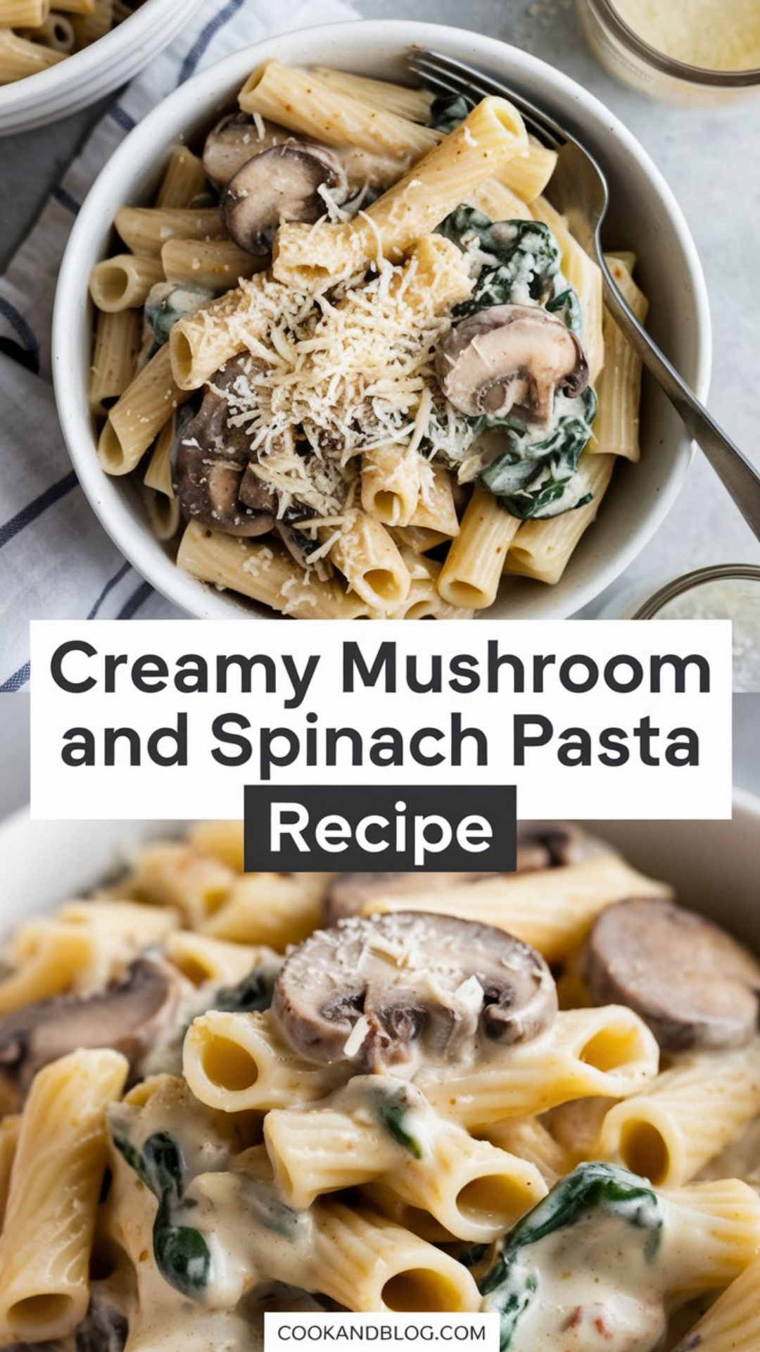 Creamy Mushroom and Spinach Pasta Recipe Creamy Mushroom and Spinach Pasta Recipe