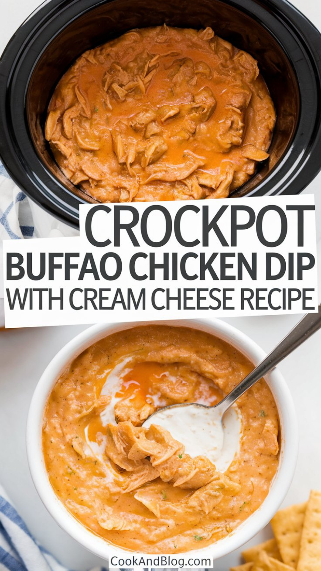 Crockpot Buffalo Chicken Dip with Cream Cheese Recipe Crockpot Buffalo Chicken Dip with Cream Cheese Recipe