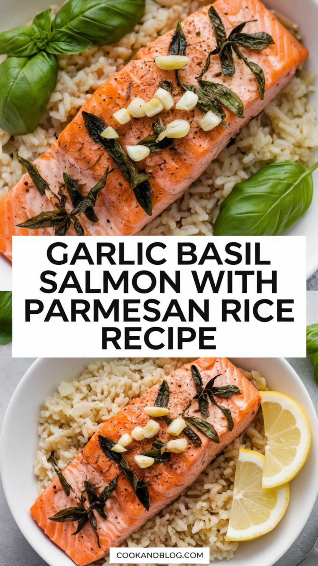 Garlic Basil Salmon with Parmesan Rice Recipe Garlic Basil Salmon with Parmesan Rice Recipe