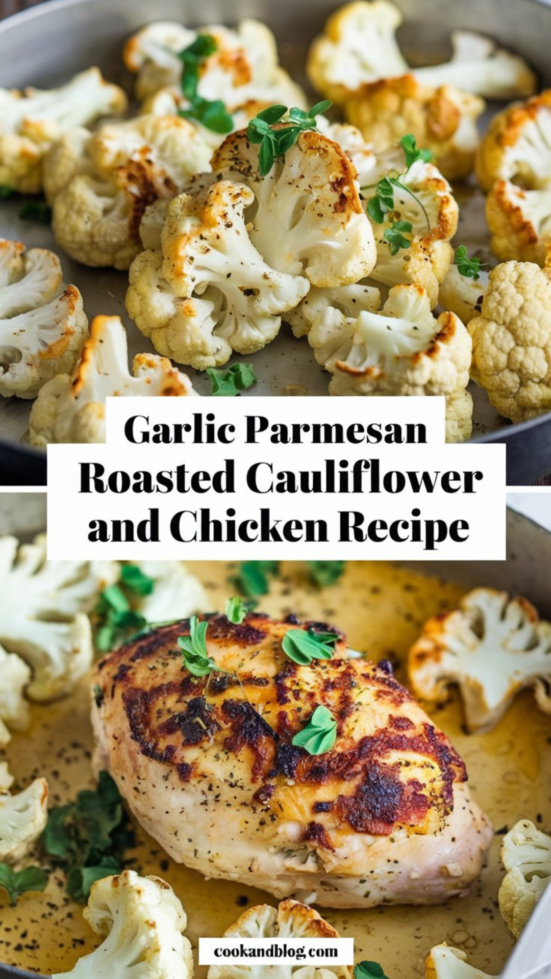 Garlic Parmesan Roasted Cauliflower and Chicken Recipe Garlic Parmesan Roasted Cauliflower and Chicken Recipe