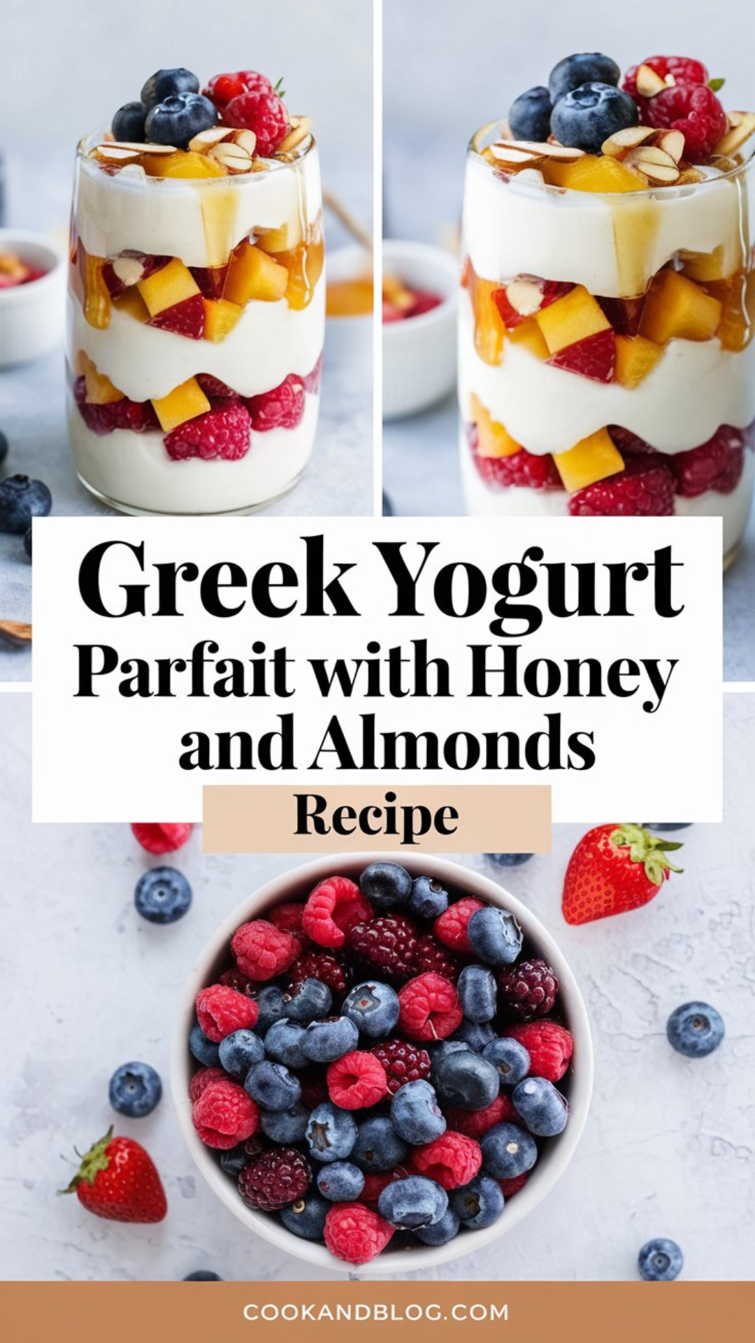 Greek Yogurt Parfait with Honey and Almonds Recipe Greek Yogurt Parfait with Honey and Almonds Recipe