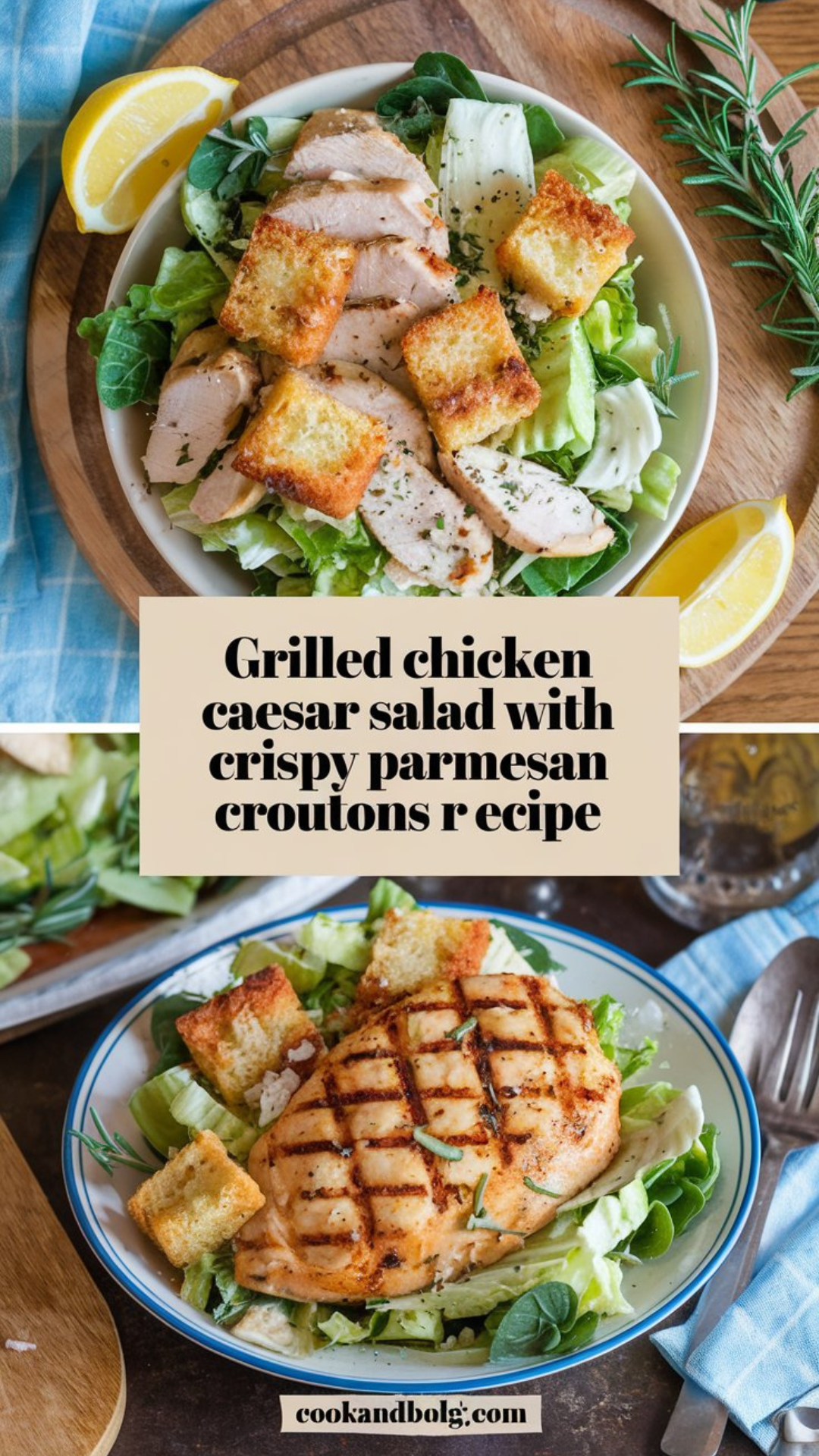 Grilled Chicken Caesar Salad with Crispy Parmesan Croutons Recipe
