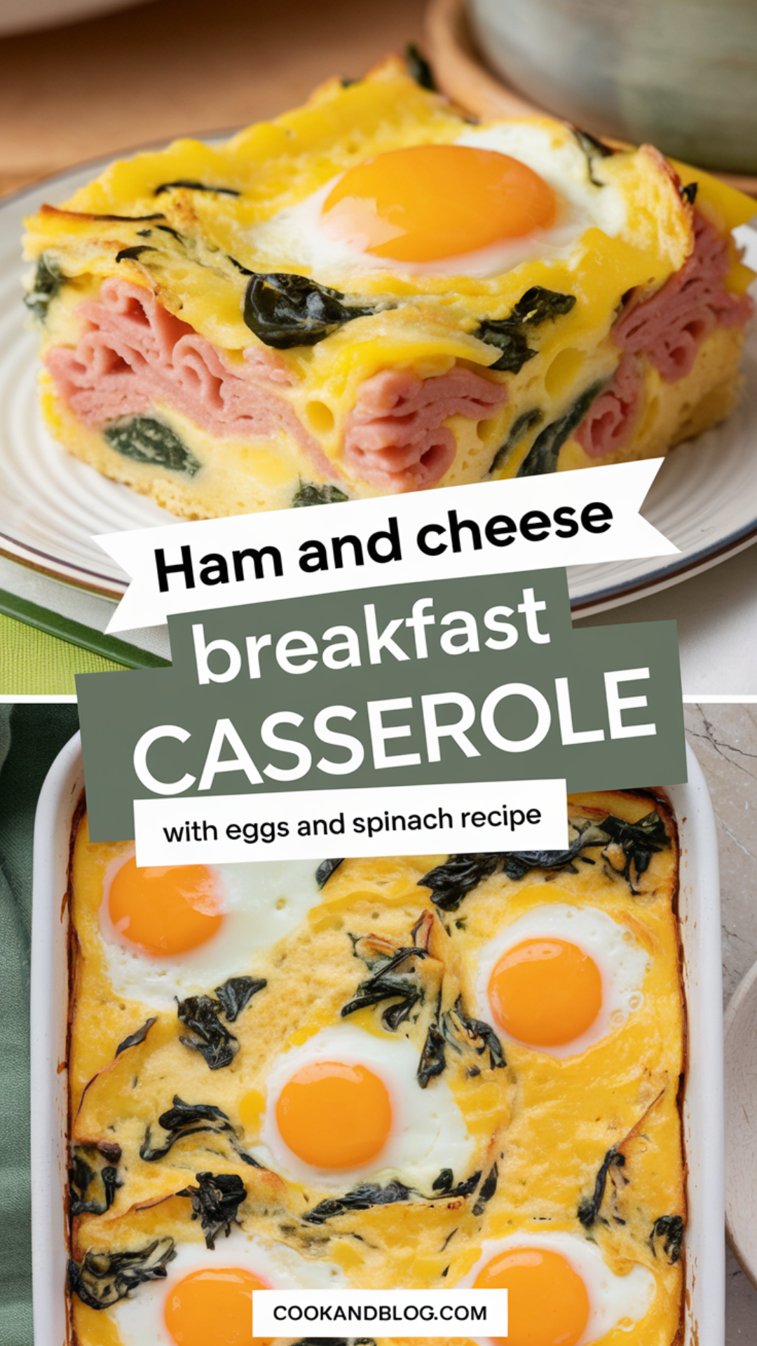 Ham and Cheese Breakfast Casserole with Eggs and Spinach Recipe Ham and Cheese Breakfast Casserole with Eggs and Spinach Recipe