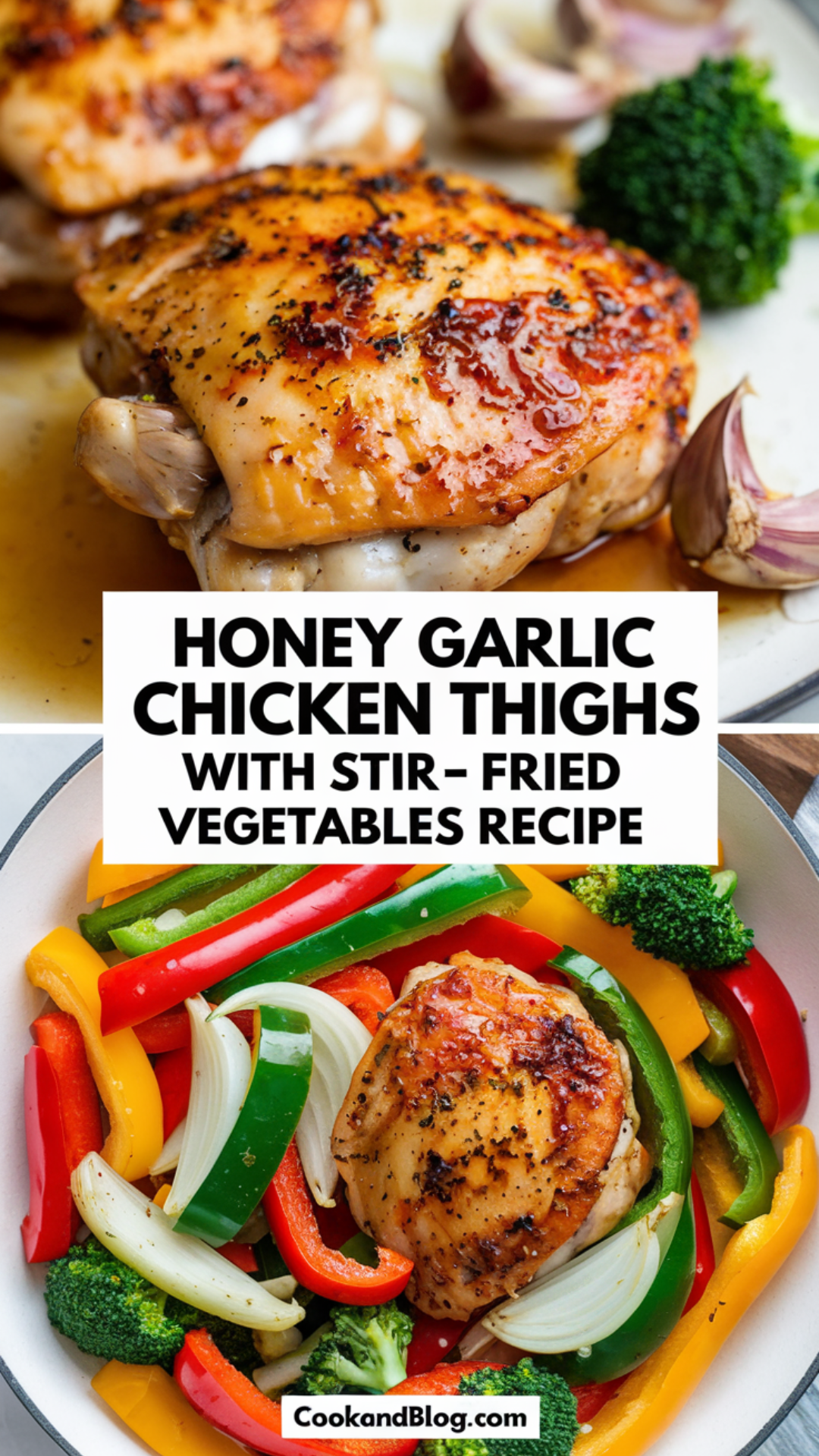 Honey Garlic Chicken Thighs with Stir-Fried Vegetables Recipe Honey Garlic Chicken Thighs with Stir-Fried Vegetables Recipe