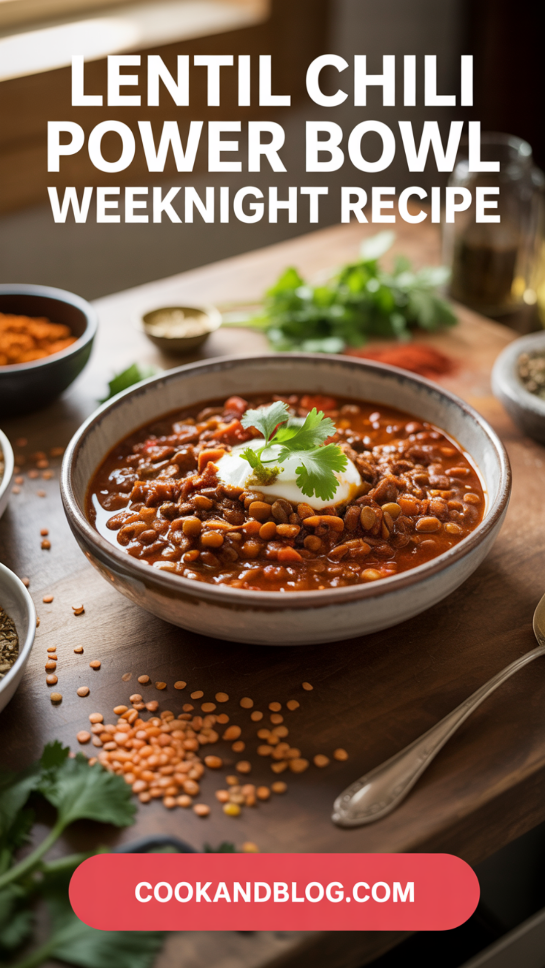 Lentil Chili Power Bowl Weeknight Recipe