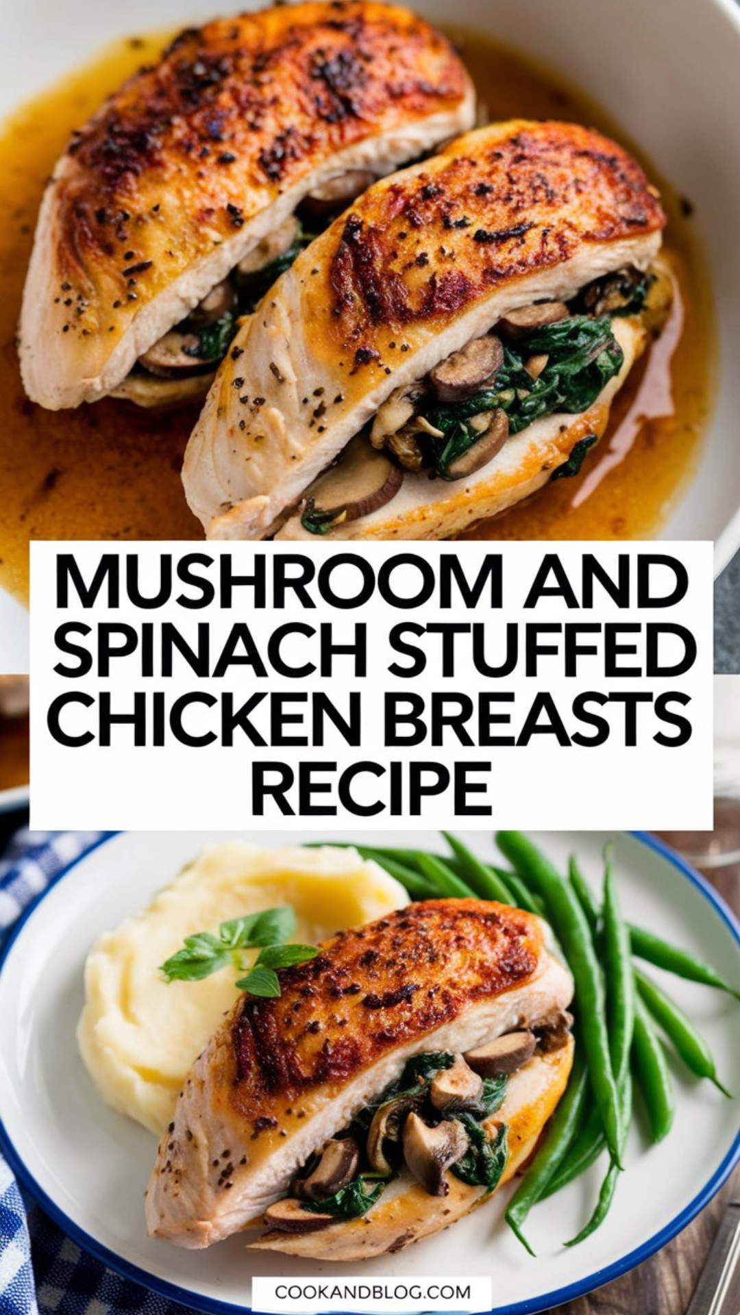 Mushroom and Spinach Stuffed Chicken Breasts Recipe