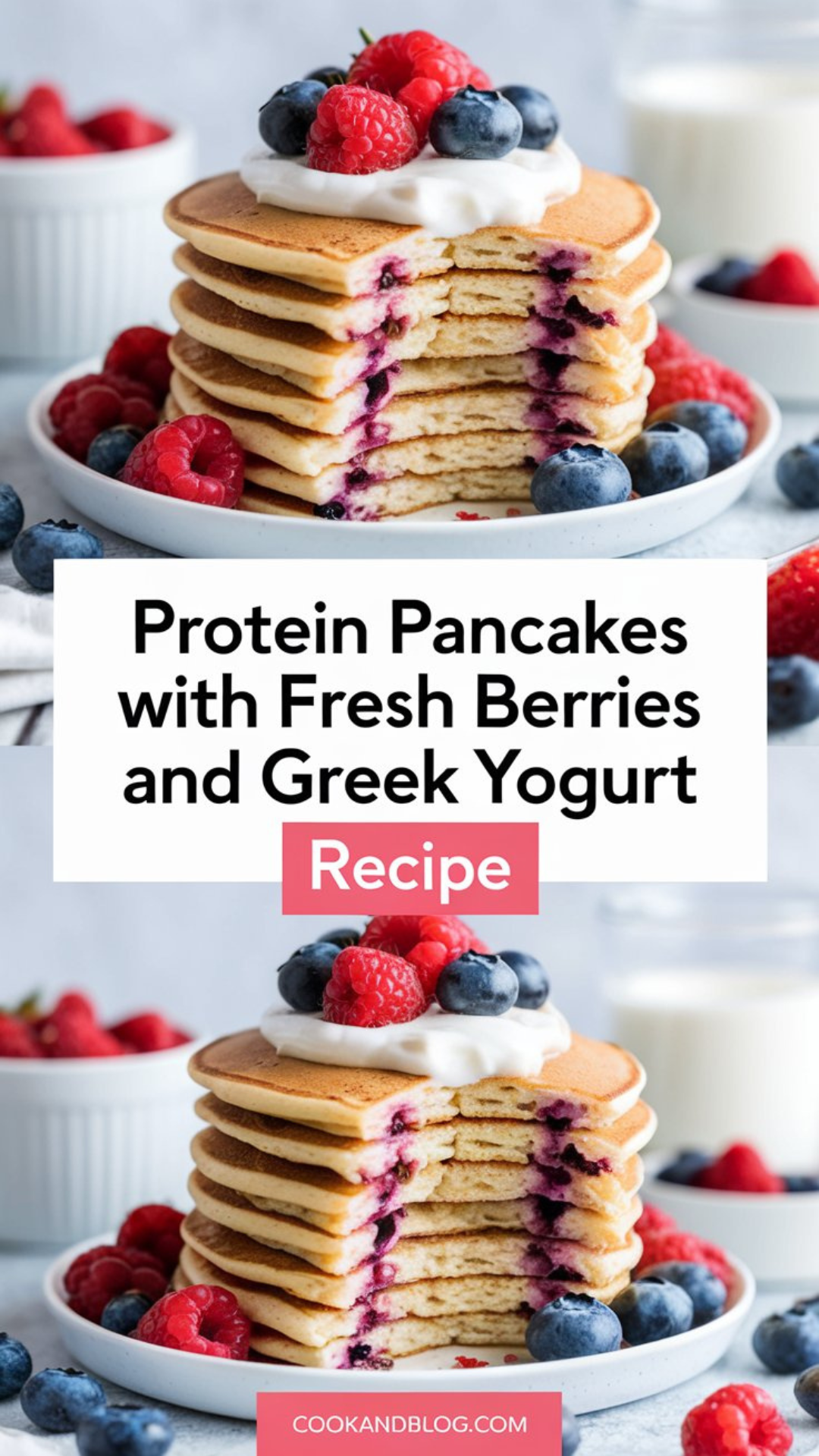 Protein Pancakes with Fresh Berries and Greek Yogurt Recipe Protein Pancakes with Fresh Berries and Greek Yogurt Recipe