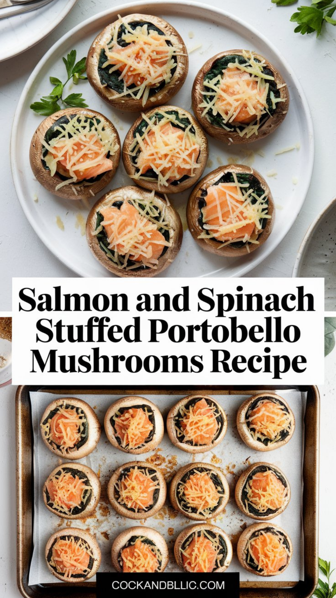 Salmon and Spinach Stuffed Portobello Mushrooms Recipe Salmon and Spinach Stuffed Portobello Mushrooms Recipe