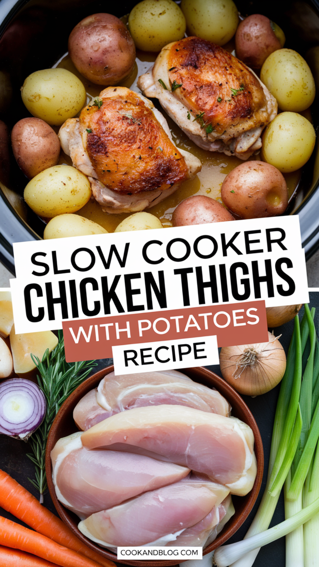 Slow Cooker Chicken Thighs with Potatoes Recipe Slow Cooker Chicken Thighs with Potatoes Recipe