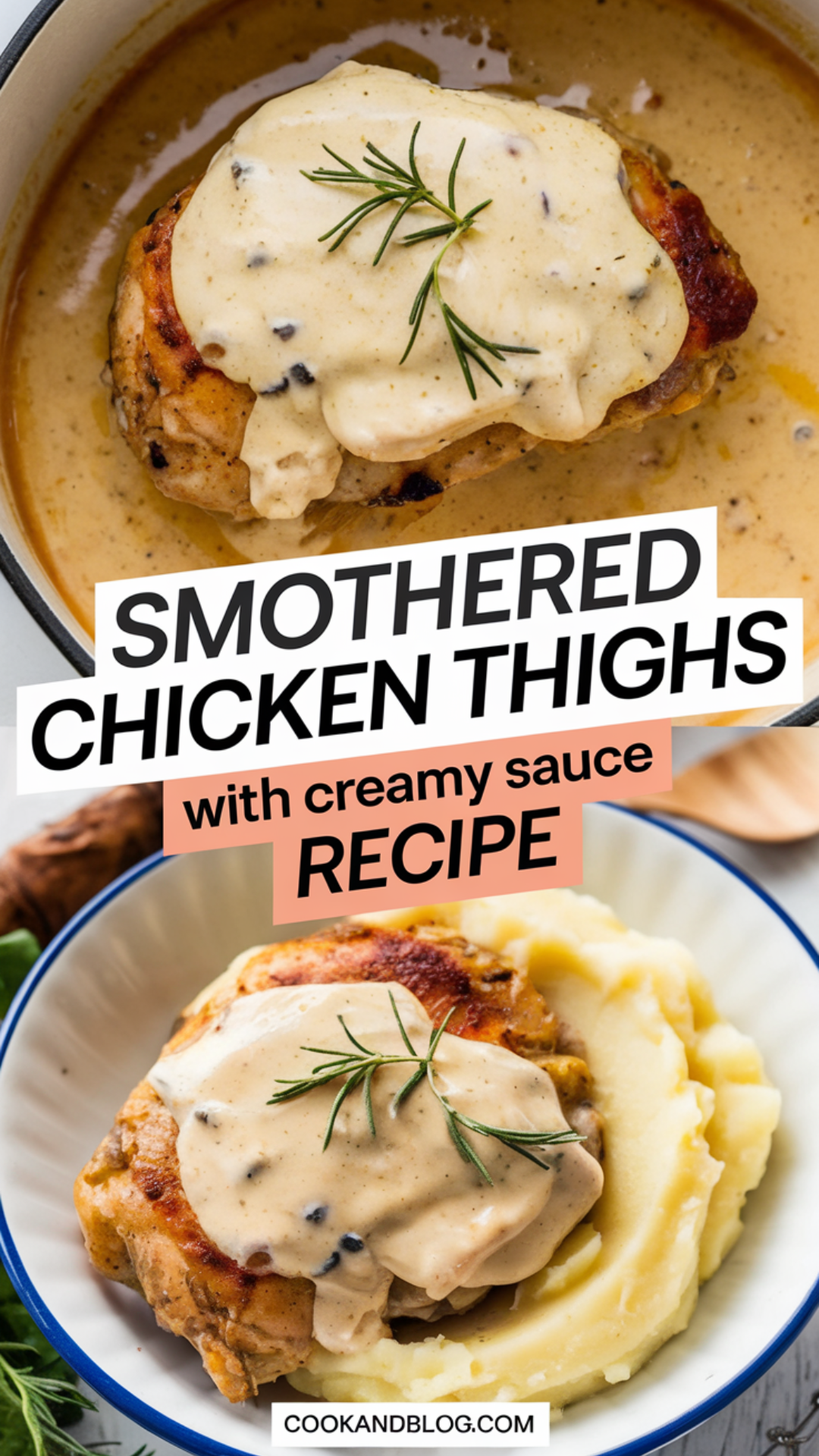 Smothered Chicken Thighs with Creamy Sauce Recipe Smothered Chicken Thighs with Creamy Sauce Recipe