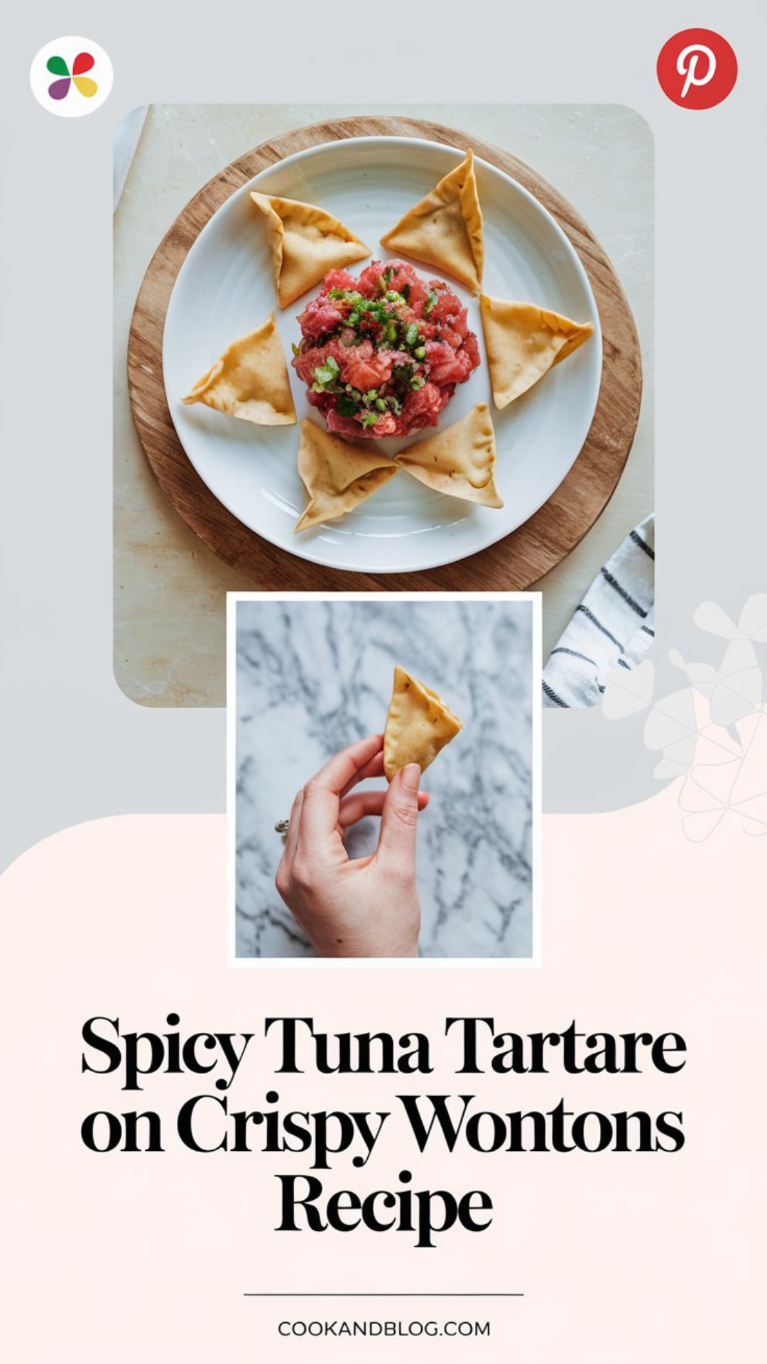 Spicy Tuna Tartare on Crispy Wontons Recipe Spicy Tuna Tartare on Crispy Wontons Recipe