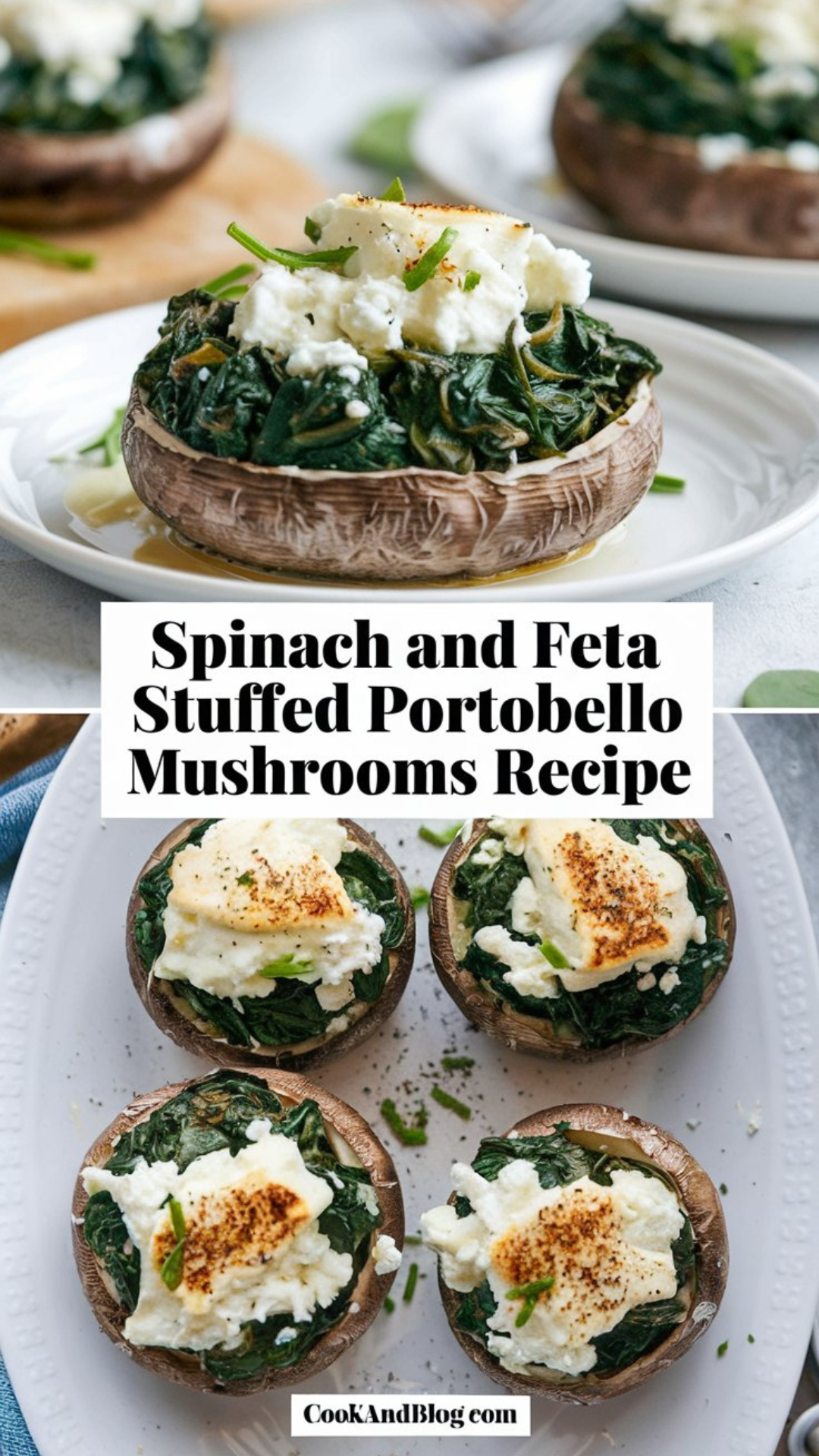 Spinach and Feta Stuffed Portobello Mushrooms Recipe Spinach and Feta Stuffed Portobello Mushrooms Recipe