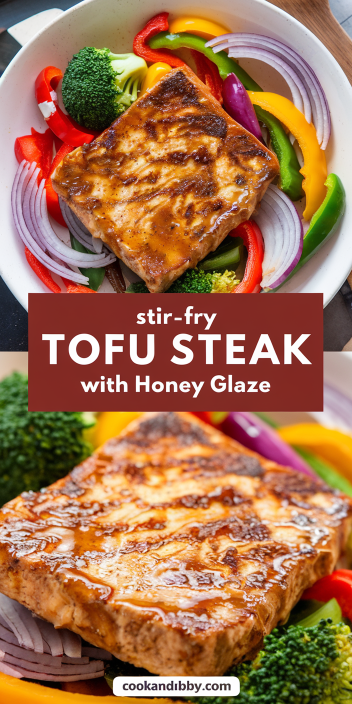 Stir-Fry Tofu Steak with Honey Glaze