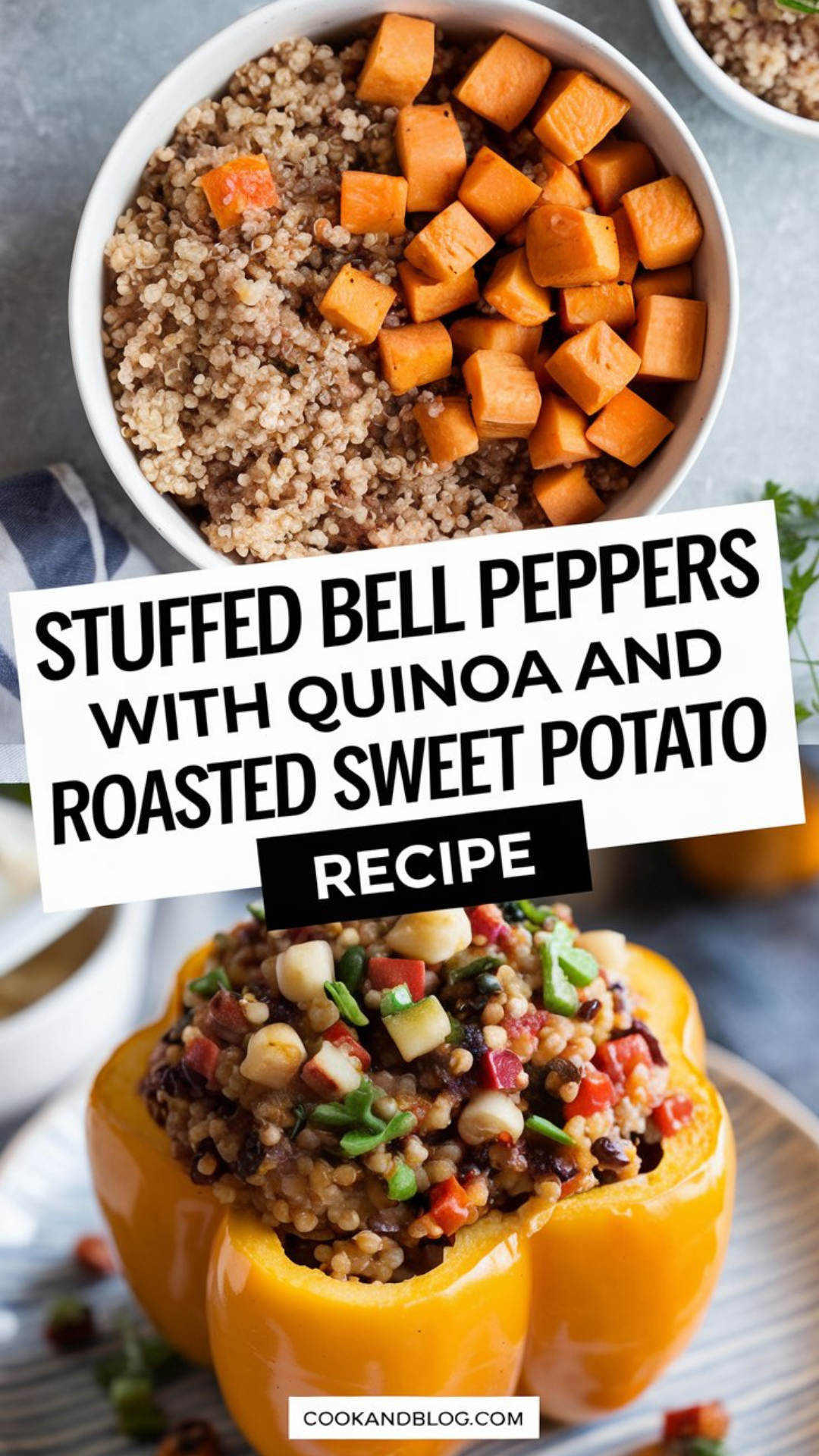 Stuffed Bell Peppers with Quinoa and Roasted Sweet Potato Recipe Stuffed Bell Peppers with Quinoa and Roasted Sweet Potato Recipe