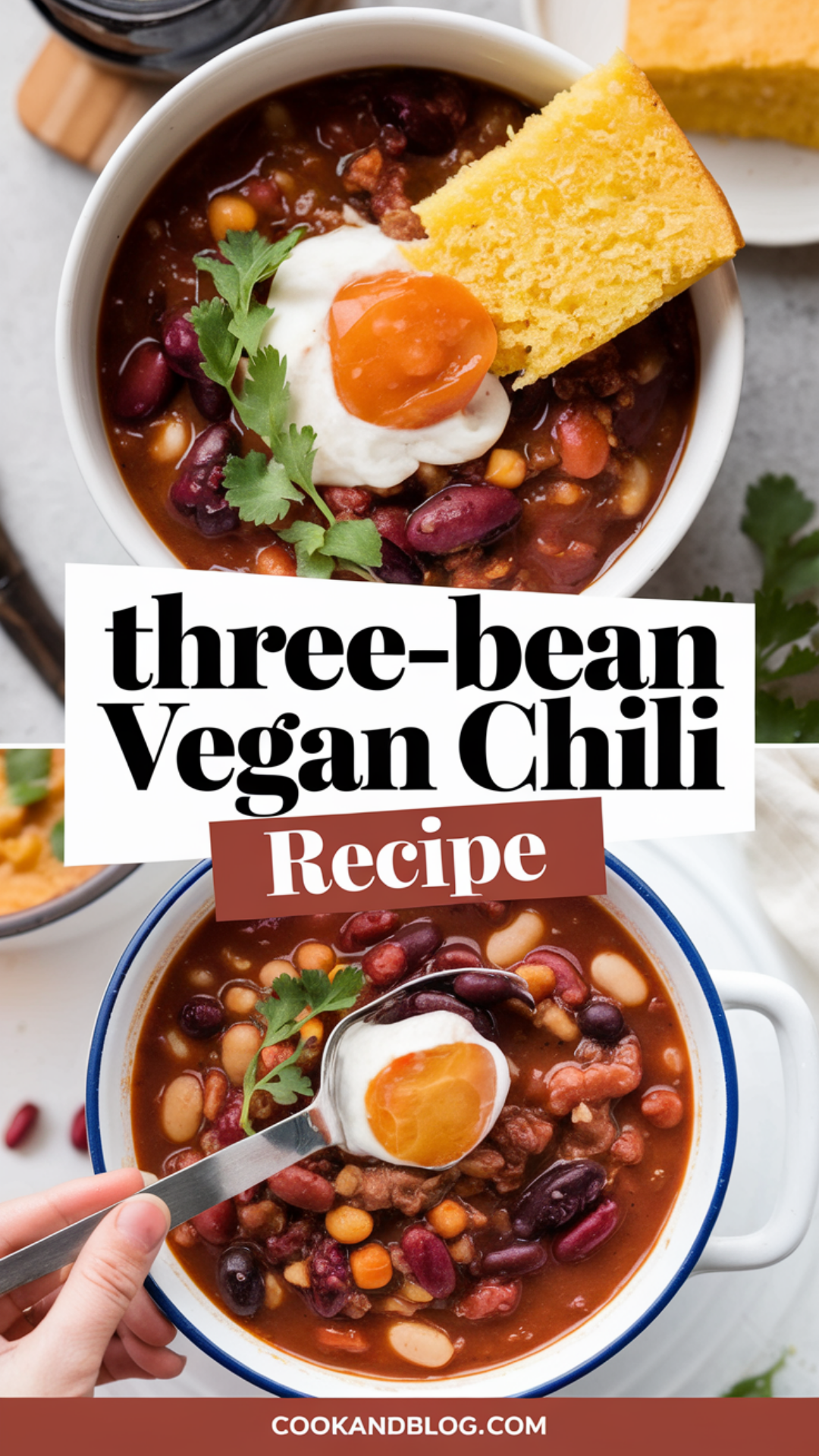 Three-Bean Vegan Chili Recipe