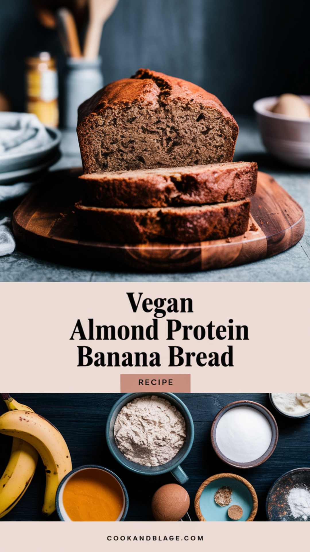Vegan Almond Protein Banana Bread Recipe